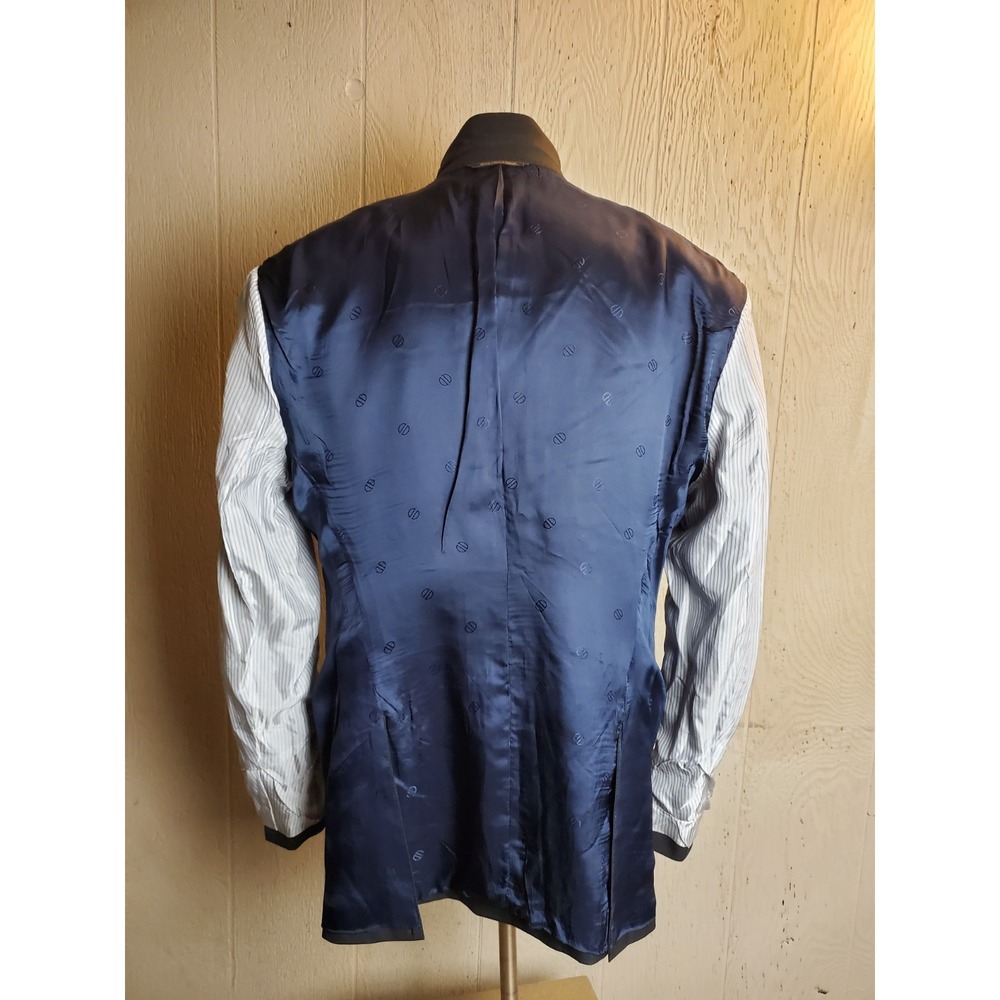 David Donahue Blazer Men 46 R Charcoal Marzotto Wool Super 150s Double Vented - Picture 3 of 16